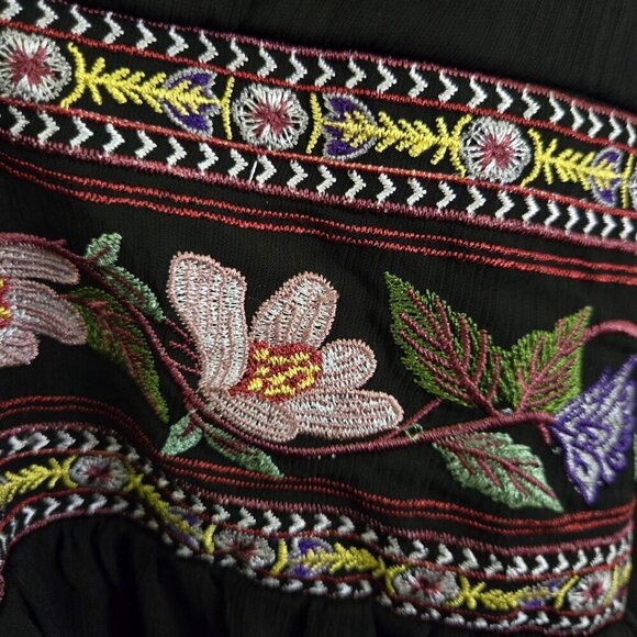 Lulus Reign Check Black Embroidered Dress Size M - Picture 9 of 14